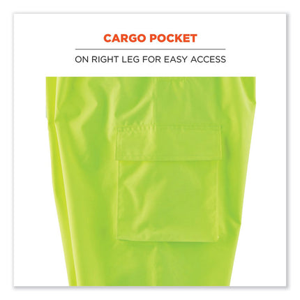 GloWear 8918BK Class E Hi-Vis Rain Bibs Black Bottom, 5X-Large, Lime