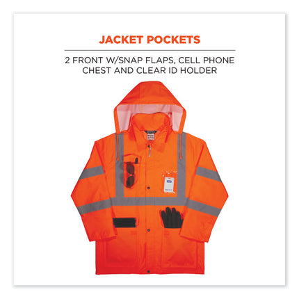GloWear 8376K Lightweight HV Rain Suit, X-Large, Orange