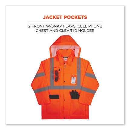 GloWear 8376K Lightweight HV Rain Suit, 2X-Large, Orange