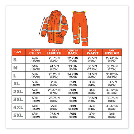 GloWear 8376K Lightweight HV Rain Suit, 2X-Large, Orange