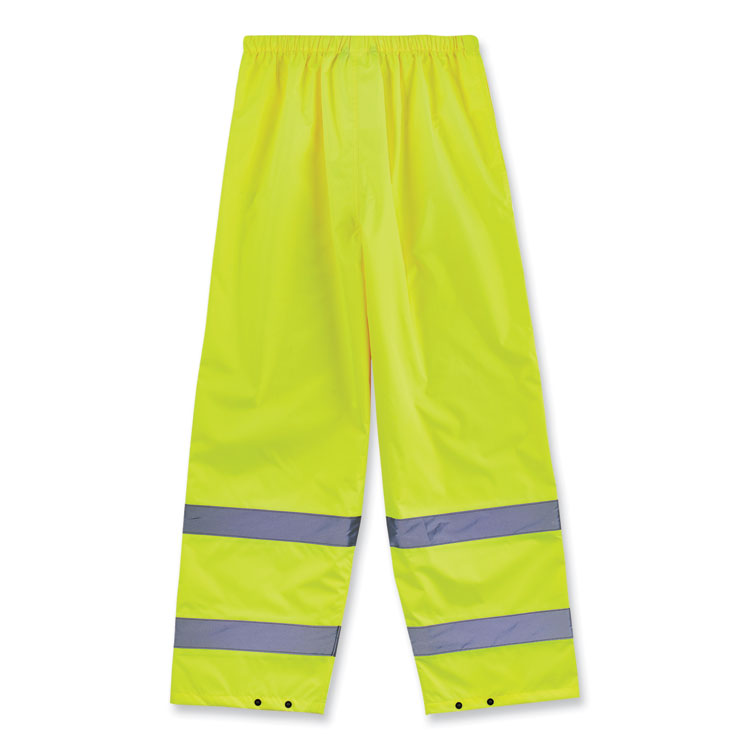 GloWear 8916 Class E Lightweight Hi-Vis Rain Pants, Medium, Lime