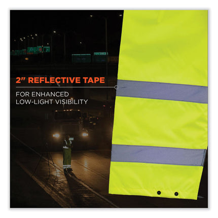 GloWear 8916 Class E Lightweight Hi-Vis Rain Pants, Medium, Lime