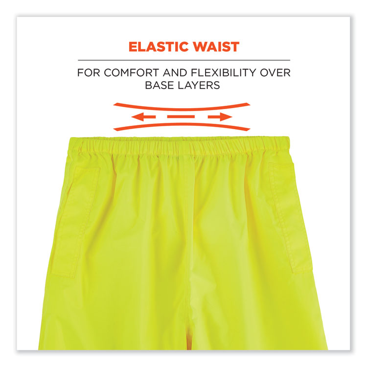 GloWear 8916 Class E Lightweight Hi-Vis Rain Pants, Large, Lime