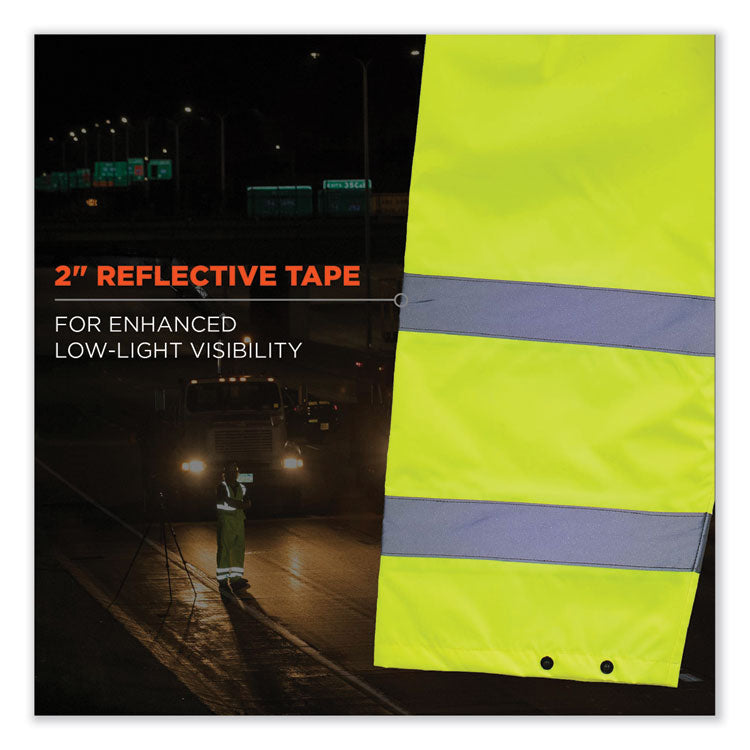 GloWear 8916 Class E Lightweight Hi-Vis Rain Pants, X-Large, Lime
