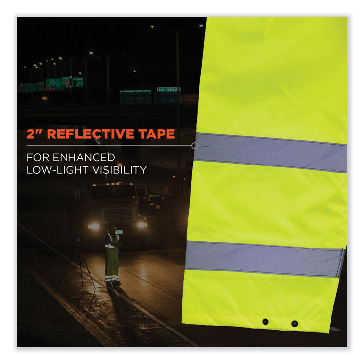 GloWear 8916 Class E Lightweight Hi-Vis Rain Pants, 4X-Large, Lime
