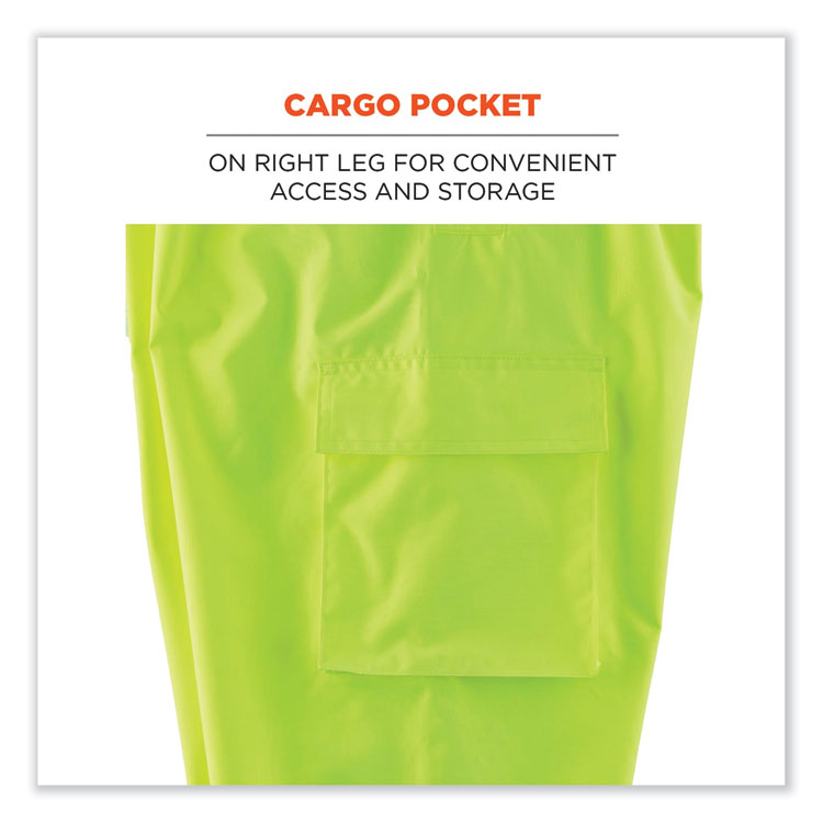 GloWear 8915BK Class E Hi-Vis Rain Pants Black Bottom, Medium, Lime