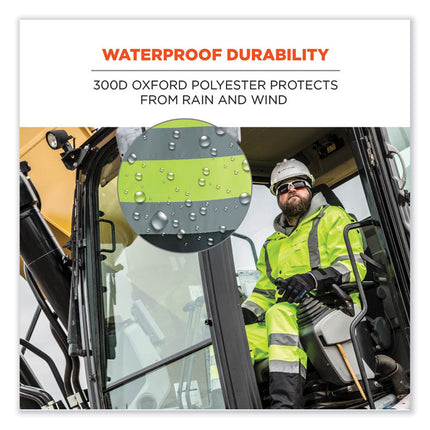 GloWear 8915BK Class E Hi-Vis Rain Pants Black Bottom, 4X-Large, Lime