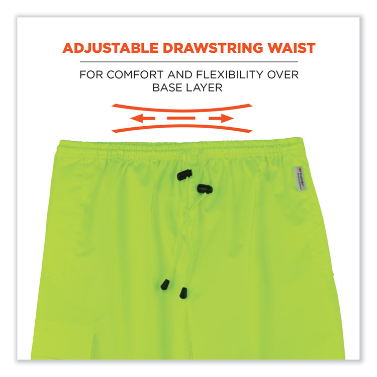 GloWear 8915BK Class E Hi-Vis Rain Pants Black Bottom, 5X-Large, Lime