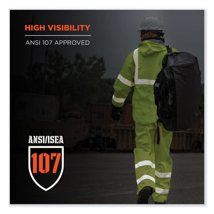 GloWear 8376K Lightweight HV Rain Suit, X-Large, Lime