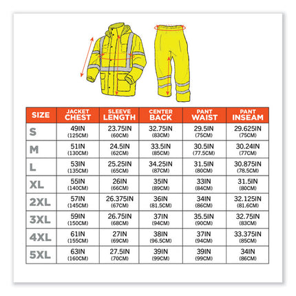 GloWear 8376K Lightweight HV Rain Suit, X-Large, Lime