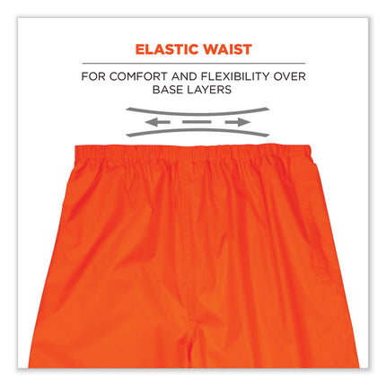 GloWear 8916 Class E Lightweight Hi-Vis Rain Pants, Large, Orange