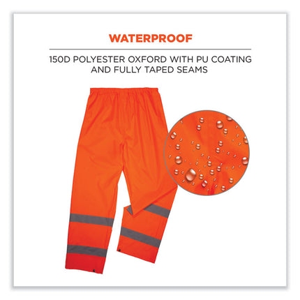 GloWear 8916 Class E Lightweight Hi-Vis Rain Pants, 3X-Large, Orange