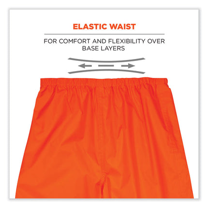 GloWear 8916 Class E Lightweight Hi-Vis Rain Pants, 4X-Large, Orange