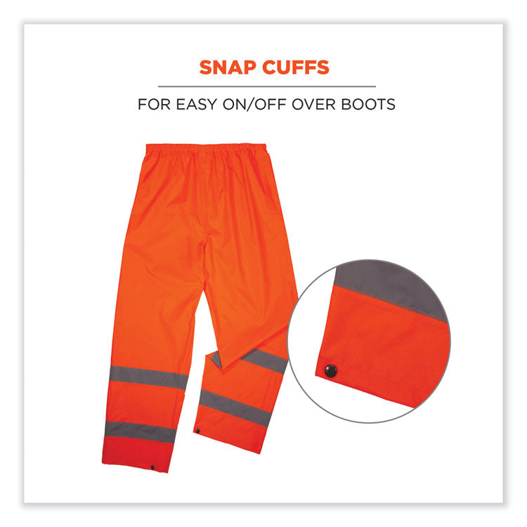 GloWear 8916 Class E Lightweight Hi-Vis Rain Pants, 4X-Large, Orange