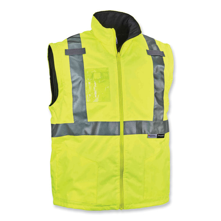 GloWear 8287 Class 2 Hi-Vis Jacket with Removable Sleeves, X-Large, Lime