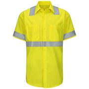Red Kap® Men's Hi-Visibility Short Sleeve Ripstop Work Shirt - Type R, Class 2 / SY24HV
