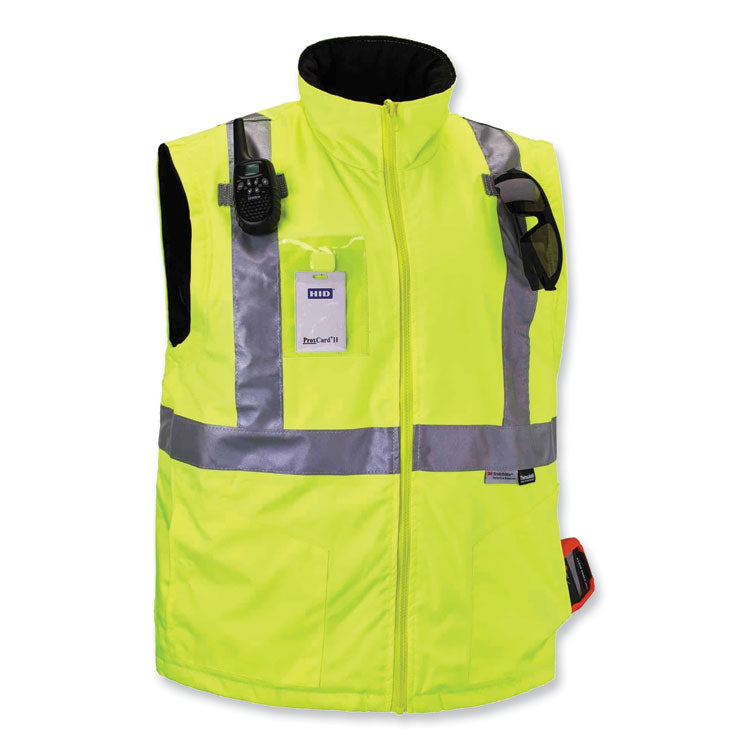 GloWear 8287 Class 2 Hi-Vis Jacket with Removable Sleeves, 3X-Large, Lime