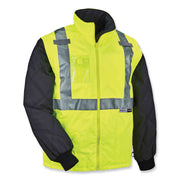 GloWear 8287 Class 2 Hi-Vis Jacket with Removable Sleeves, 5X-Large, Lime