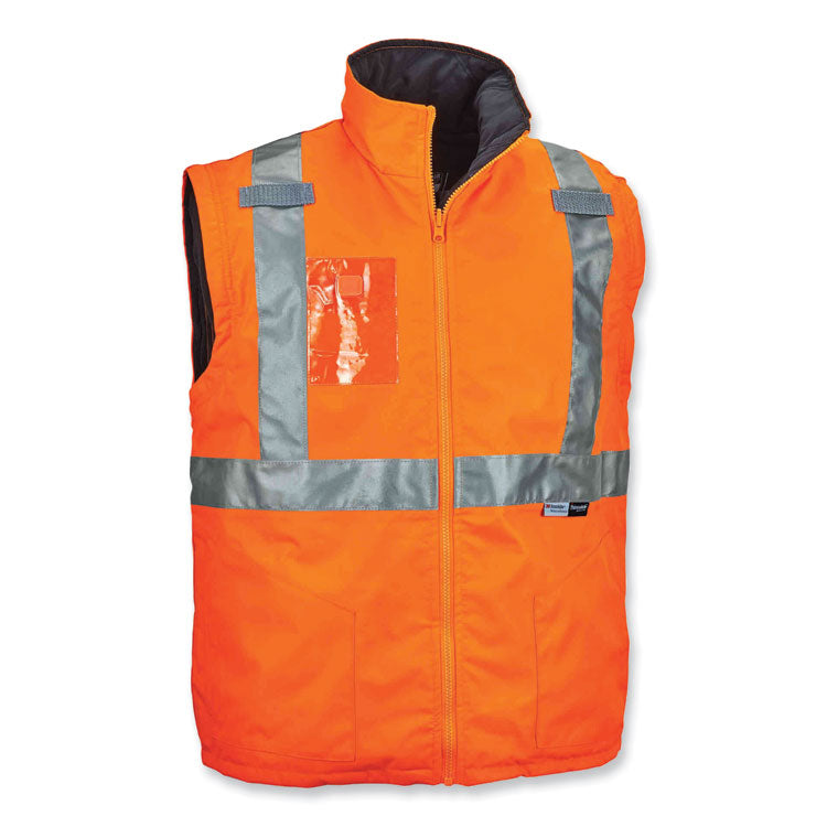 GloWear 8287 Class 2 Hi-Vis Jacket with Removable Sleeves, Medium, Orange