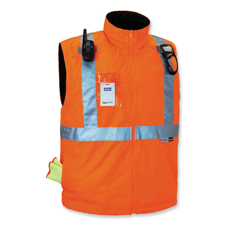GloWear 8287 Class 2 Hi-Vis Jacket with Removable Sleeves, 3X-Large, Orange
