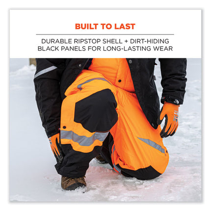 GloWear 8928 Class E Hi-Vis Insulated Bibs, Large, Lime