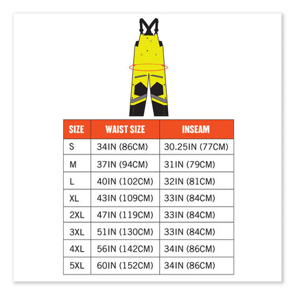 GloWear 8928 Class E Hi-Vis Insulated Bibs, 3X-Large, Lime