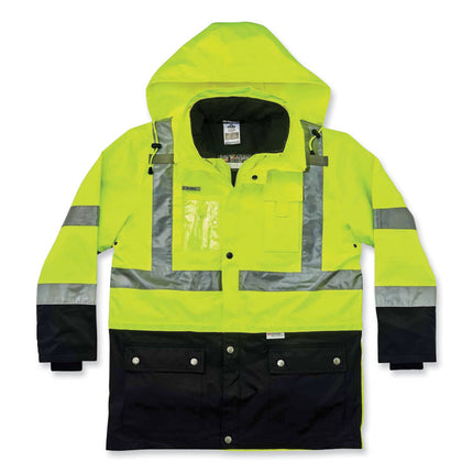 GloWear 8388 Class 3/2 Hi-Vis Thermal Jacket Kit, Medium, Lime