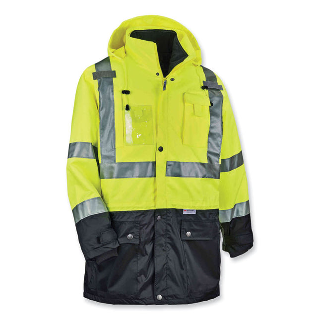 GloWear 8388 Class 3/2 Hi-Vis Thermal Jacket Kit, 3X-Large, Lime