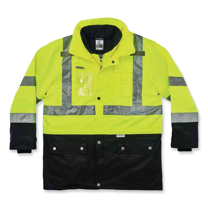 GloWear 8388 Class 3/2 Hi-Vis Thermal Jacket Kit, 5X-Large, Lime
