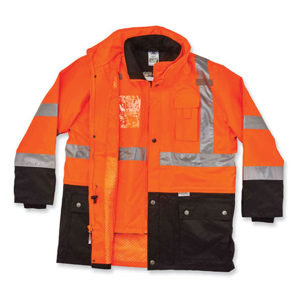 GloWear 8388 Class 3/2 Hi-Vis Thermal Jacket Kit, Small, Orange