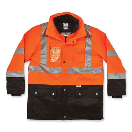GloWear 8388 Class 3/2 Hi-Vis Thermal Jacket Kit, Medium, Orange
