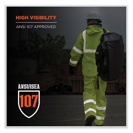 GloWear 8376K Lightweight HV Rain Suit, 2X-Large, Lime