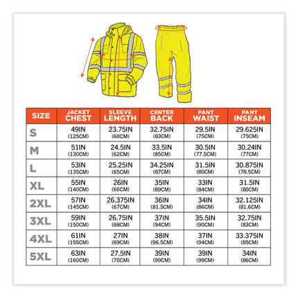 GloWear 8376K Lightweight HV Rain Suit, 2X-Large, Lime