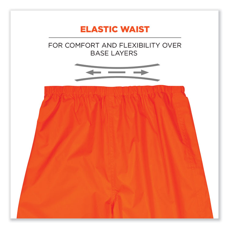 GloWear 8916 Class E Lightweight Hi-Vis Rain Pants, Medium, Orange