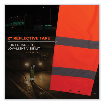 GloWear 8916 Class E Lightweight Hi-Vis Rain Pants, Medium, Orange