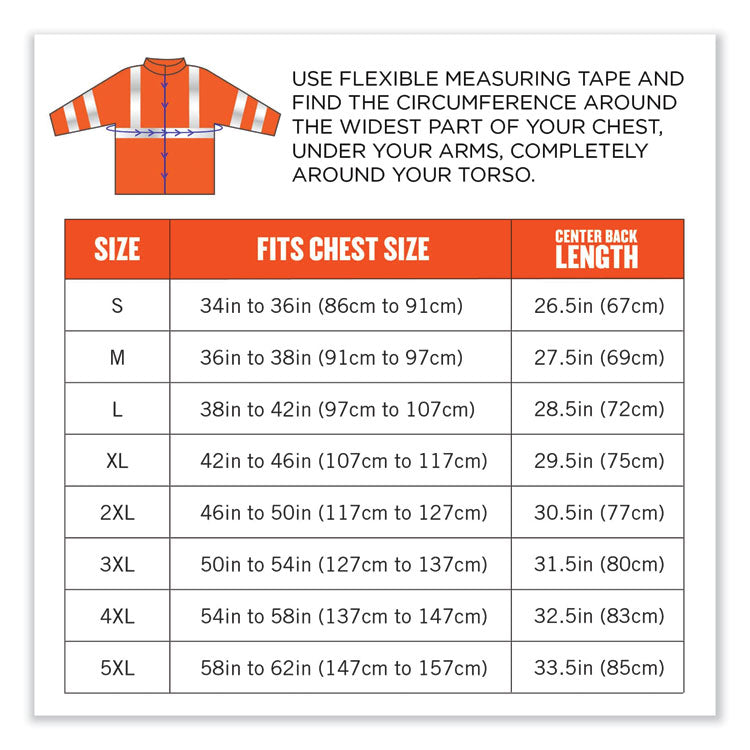 GloWear 8377 Class 3 Hi-Vis Quilted Bomber Jacket, Orange, 5X-Large