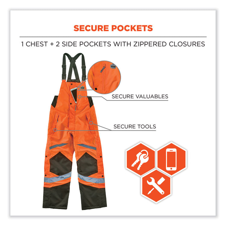 GloWear 8928 Class E Hi-Vis Insulated Bibs, 4X-Large, Orange