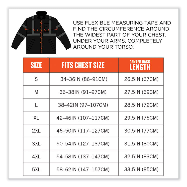 GloWear 8377EV Non-Certified Hi-Vis Quilted Bomber Jacket, Black, 2X-Large