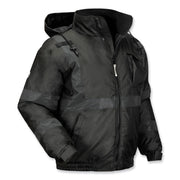 GloWear 8377EV Non-Certified Hi-Vis Quilted Bomber Jacket, Black, 2X-Large