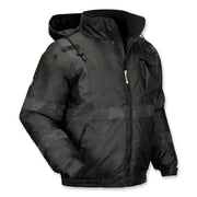 GloWear 8377EV Non-Certified Hi-Vis Quilted Bomber Jacket, Black, 4X-Large
