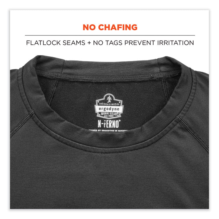N-Ferno 6435 Midweight Long Sleeve Base Layer Shirt, Large, Black