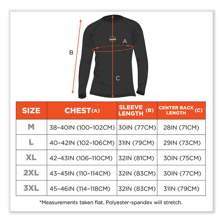N-Ferno 6435 Midweight Long Sleeve Base Layer Shirt, 2X-Large, Black