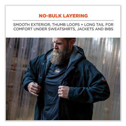 N-Ferno 6435 Midweight Long Sleeve Base Layer Shirt, 3X-Large, Black