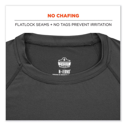 N-Ferno 6436 Long Sleeve Lightweight Base Layer Shirt, Large, Black