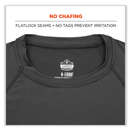 N-Ferno 6436 Long Sleeve Lightweight Base Layer Shirt, 3X-Large, Black