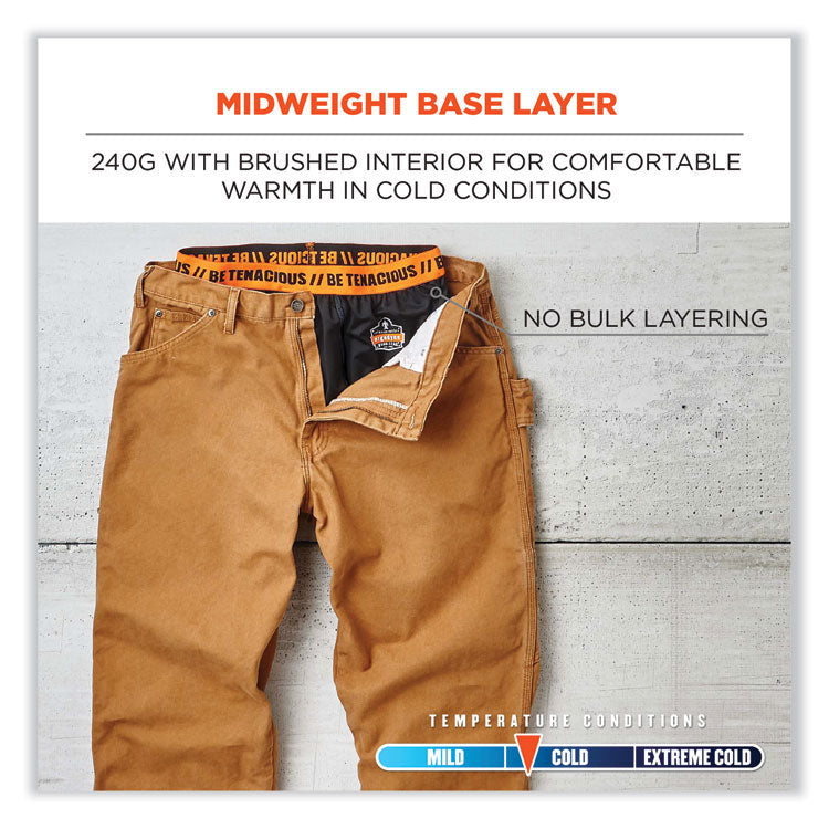 N-Ferno 6480 Midweight Base Layer Pants - 240 g, Large, Black