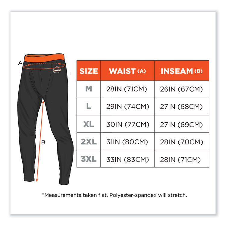 N-Ferno 6481 Lightweight Base Layer Pants, 3X-Large, Black