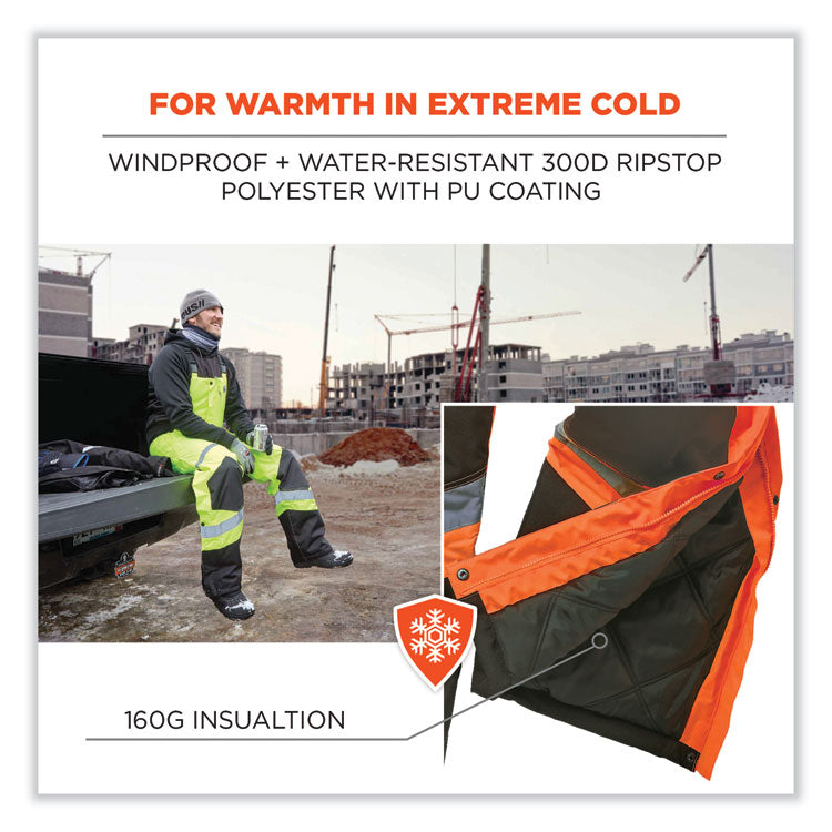 GloWear 8928 Class E Hi-Vis Insulated Bibs, 4X-Large, Orange