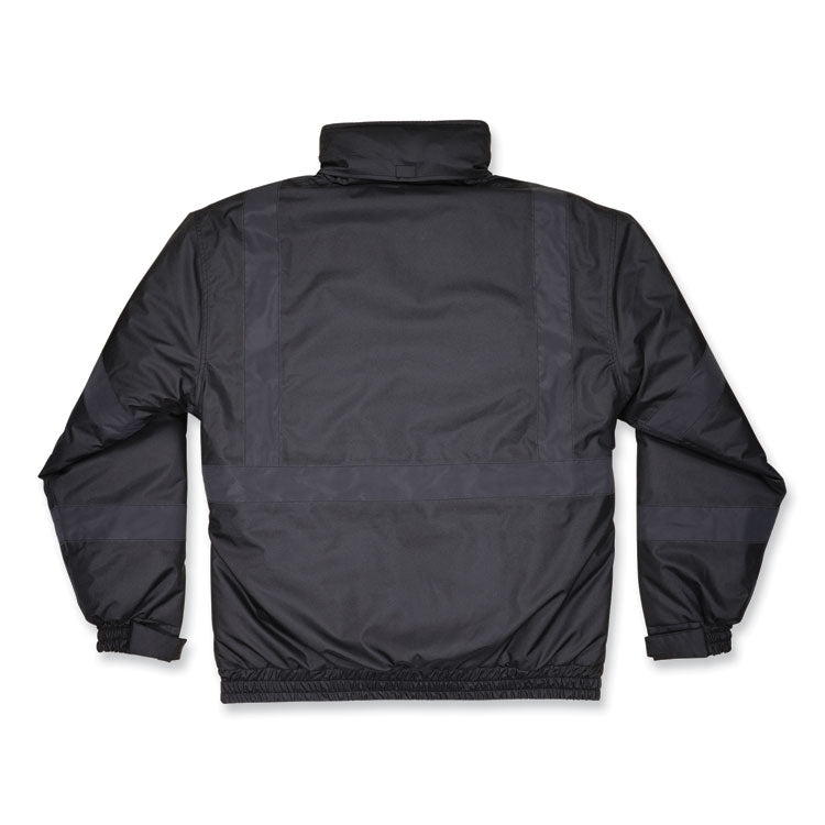 GloWear 8377EV Non-Certified Hi-Vis Quilted Bomber Jacket, Black, 5X-Large