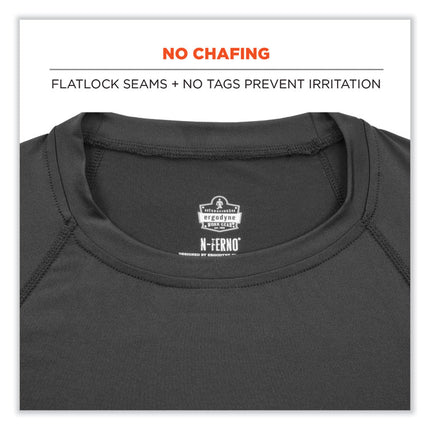 N-Ferno 6436 Long Sleeve Lightweight Base Layer Shirt, Medium, Black
